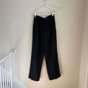 Vintage Hugo Buscati 100% Silk Black Pleated Dress Pants - 26” Waist